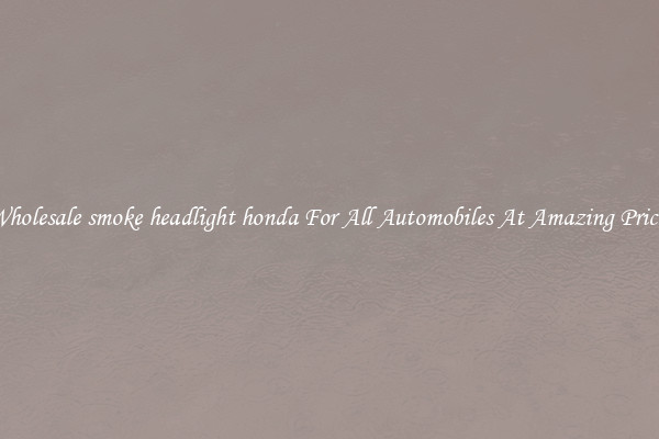 Wholesale smoke headlight honda For All Automobiles At Amazing Prices