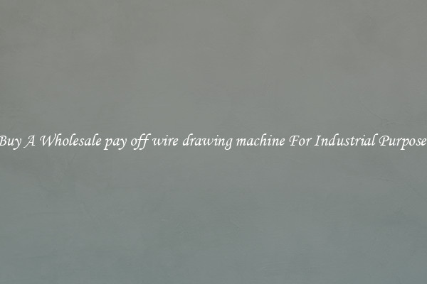 Buy A Wholesale pay off wire drawing machine For Industrial Purposes