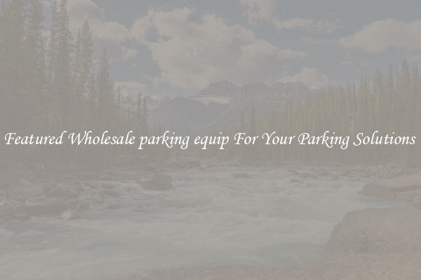 Featured Wholesale parking equip For Your Parking Solutions 